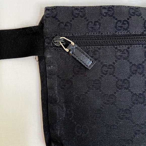 Authentic Gucci Black Canvas and Leather Belt Bag | Unisex Fanny Pack, Waist Bag - Picture 7 of 14